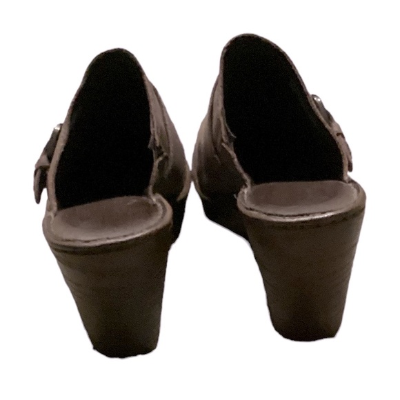 Born Leather Slip On Mule Clogs Heeled 8 - Picture 10 of 12